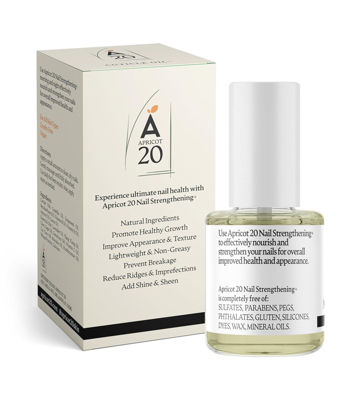 Nail Strengthening Oil Plus, Growth and Repair Treatment for Weak Nails, Nourishing 25 Essential & Carrier Oils Formula - 0.33 fl oz