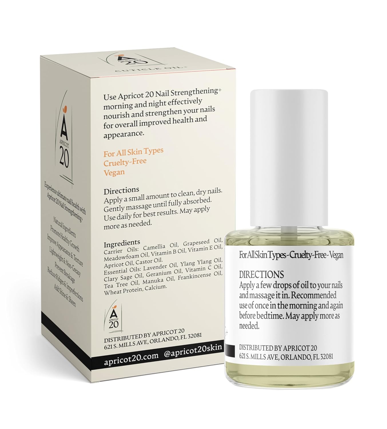 Nail Strengthening Oil Plus, Growth and Repair Treatment for Weak Nails, Nourishing 25 Essential & Carrier Oils Formula - 0.33 fl oz