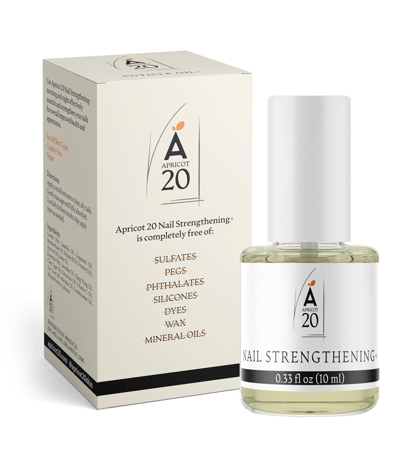 Nail Strengthening Oil Plus, Growth and Repair Treatment for Weak Nails, Nourishing 25 Essential & Carrier Oils Formula - 0.33 fl oz